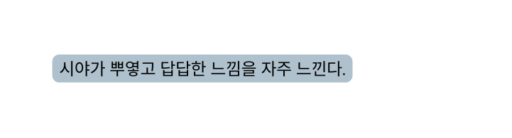 시야가 뿌옇고 답답한 느낌을 자주 느낀다